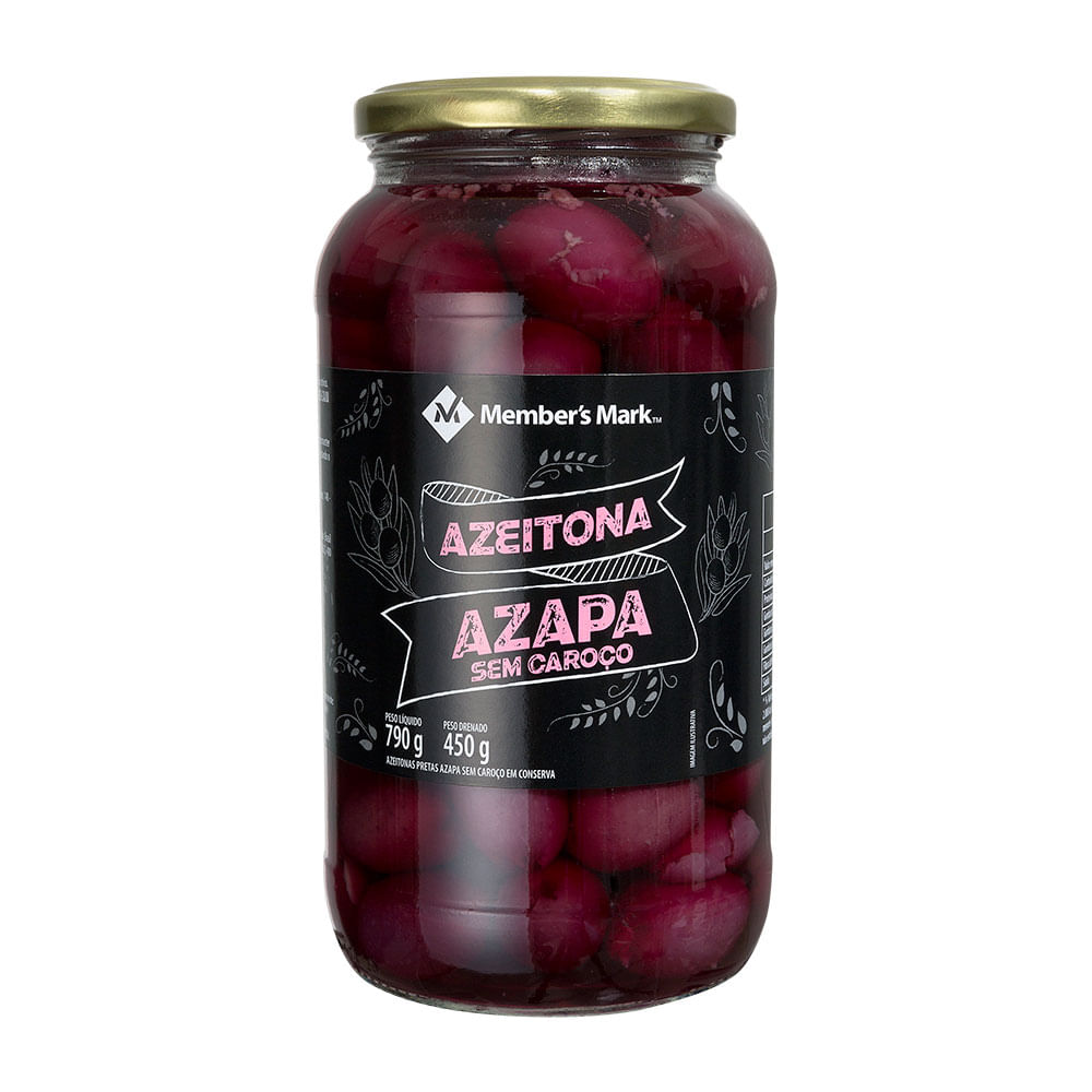 Azeitona Preta sem Caroço Member's Mark Vidro 450g