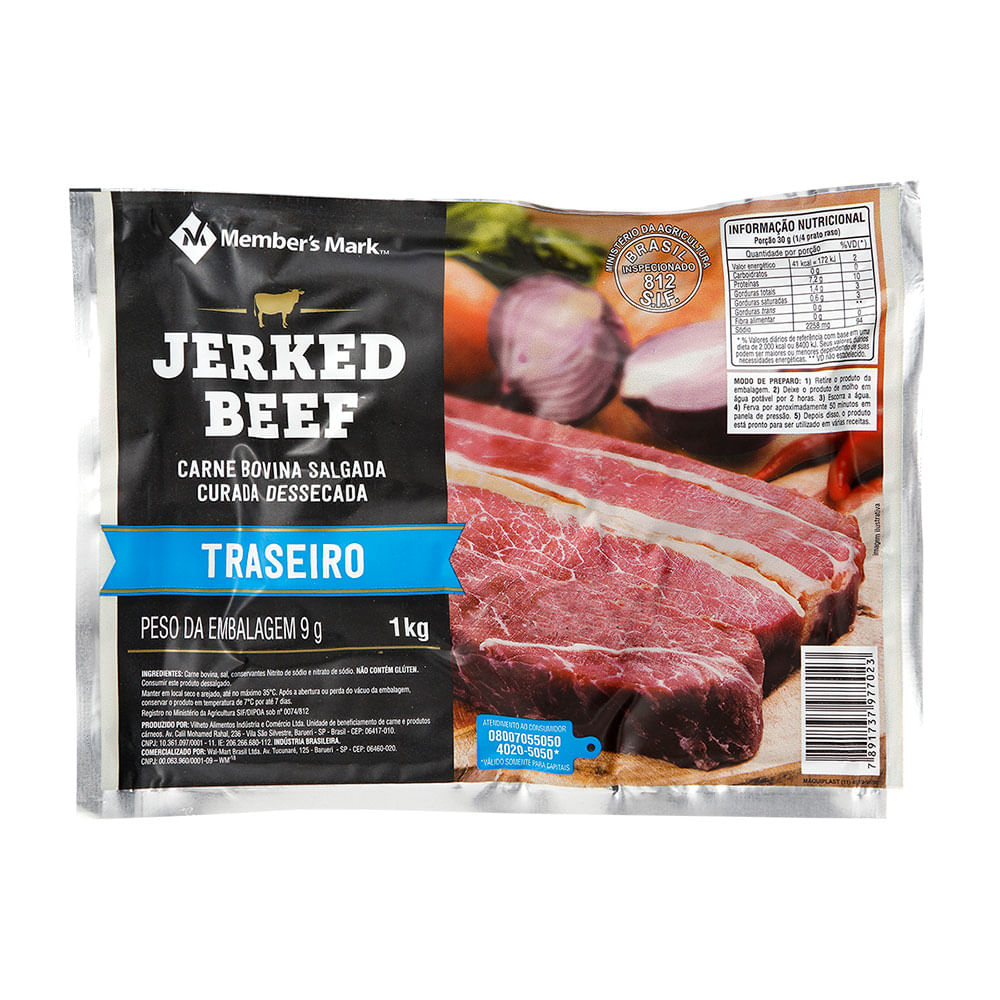 Jerked Beef Traseiro Member's Mark Pacote 1kg