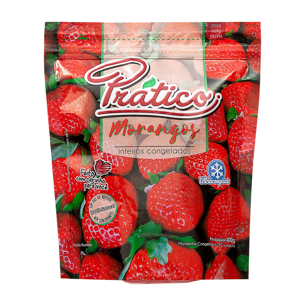 Morango Congelado Prático Pacote 400g