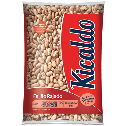 Feijão Rajado Kicaldo Pacote 1kg