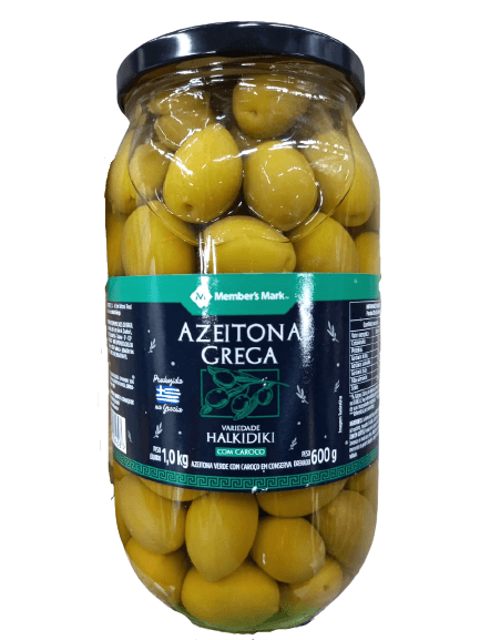 Azeitona Verde Grega com Caroço Member's Mark 1kg
