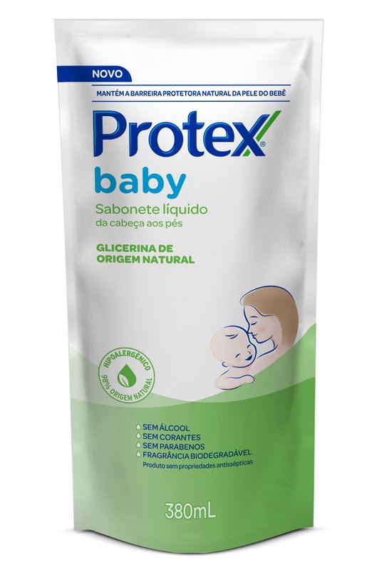 Sabonete Líquido Glicerina Natural Protex Baby Sachê 380ml Novo