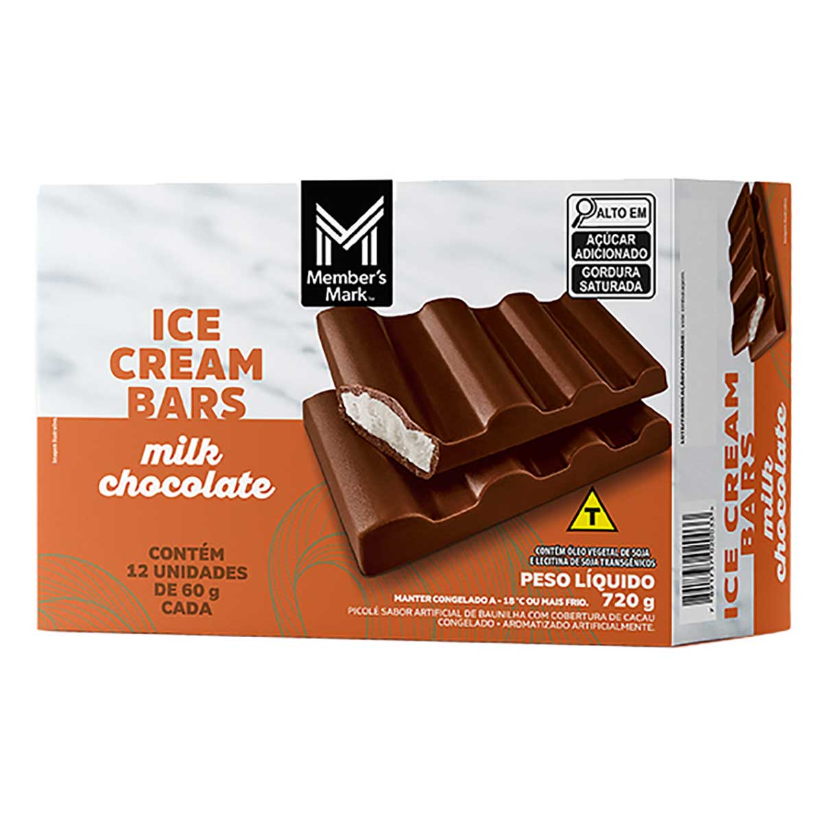 Sorvete Picolé Milk Chocolate Member's Mark 12x60g