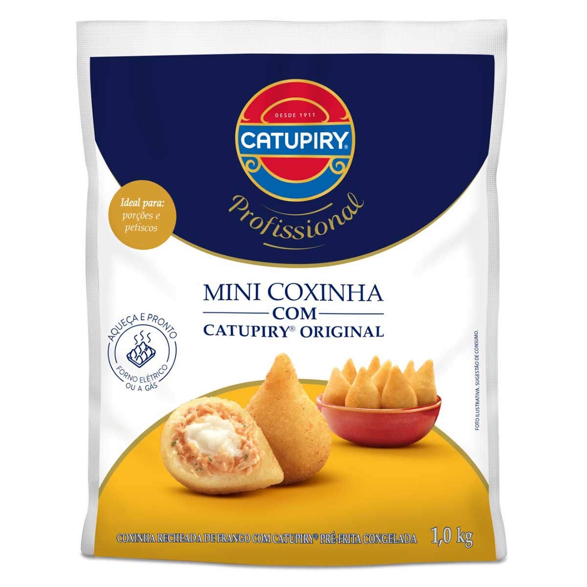 Mini Coxinha Congelada Pré-Frita Frango com Catupiry Festa Pacote 1kg