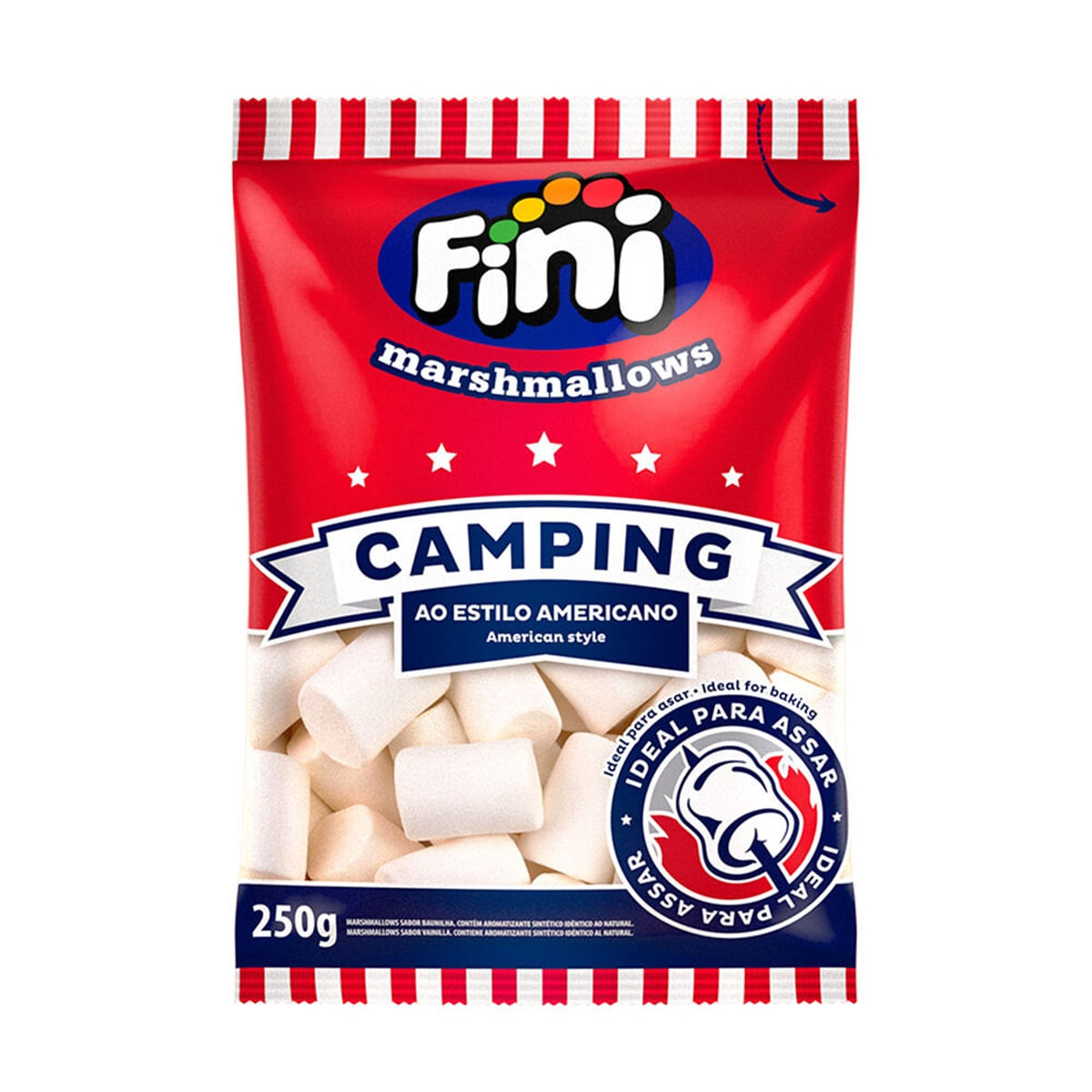 Marshmallows Camping Ideal para Assar Fini Pacote 250g Novo