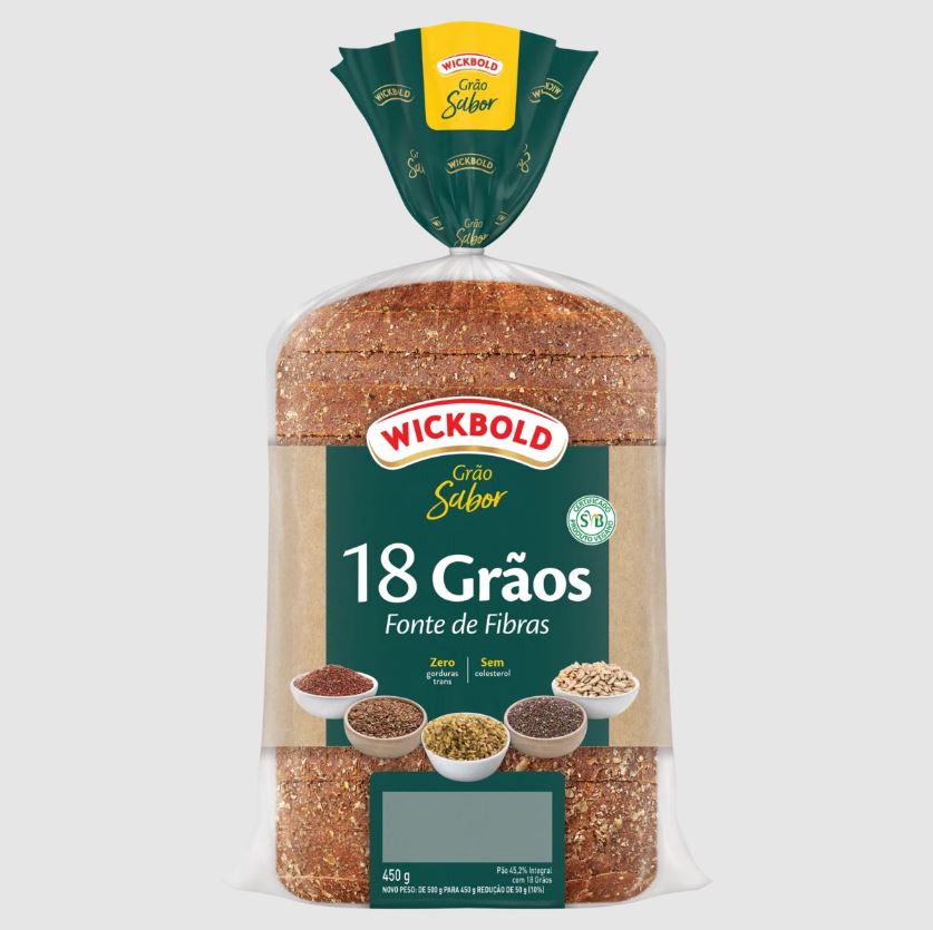 Pão de Forma 18 Grãos Wickbold Pacote 450g