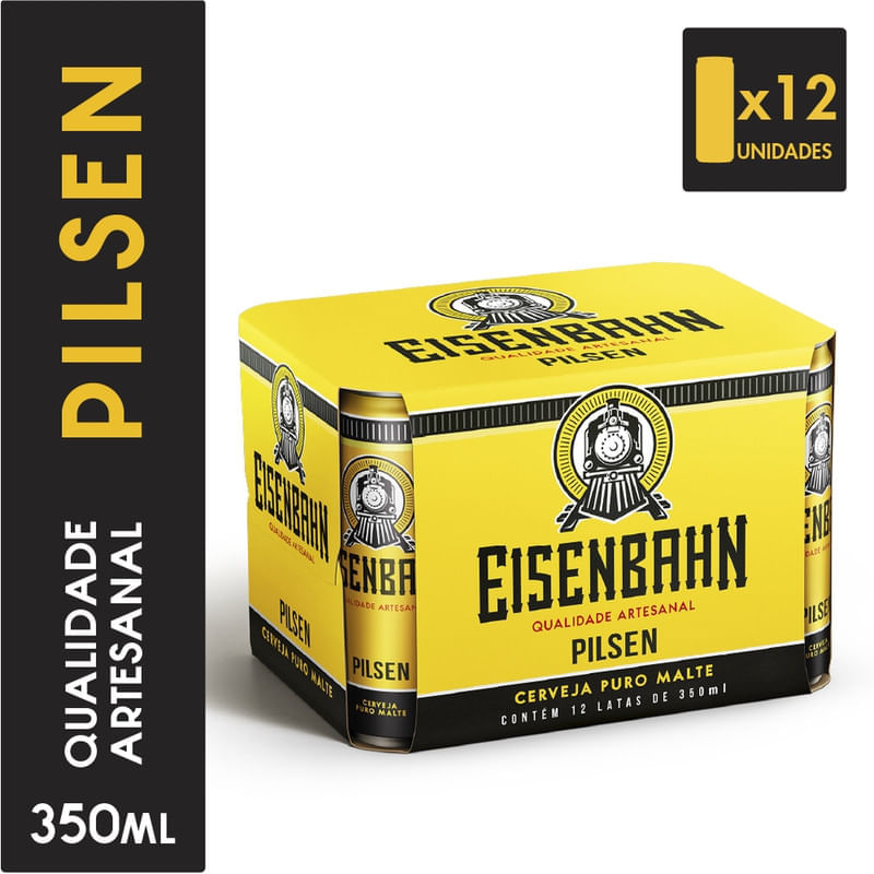 Produto Cerveja Pilsen Puro Malte Eisenbahn Pack com 12 Unidades 350ml Cada da loja Sam's no valor de: 47,98