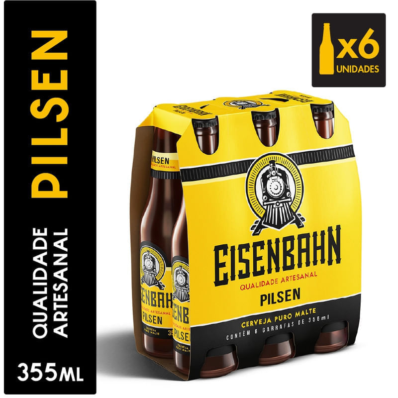 Produto Cerveja Eisenbahn Pilsen Pack 6 Garrafas 355ml da loja Sam's no valor de: 30,48
