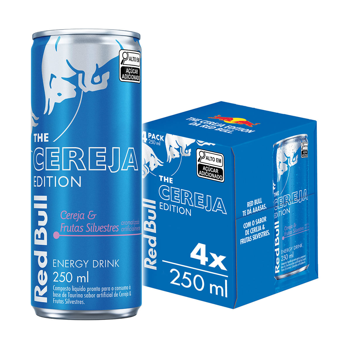 Pack de 4 latas Red Bull Energético Cereja e Frutas Silvestres 250ml