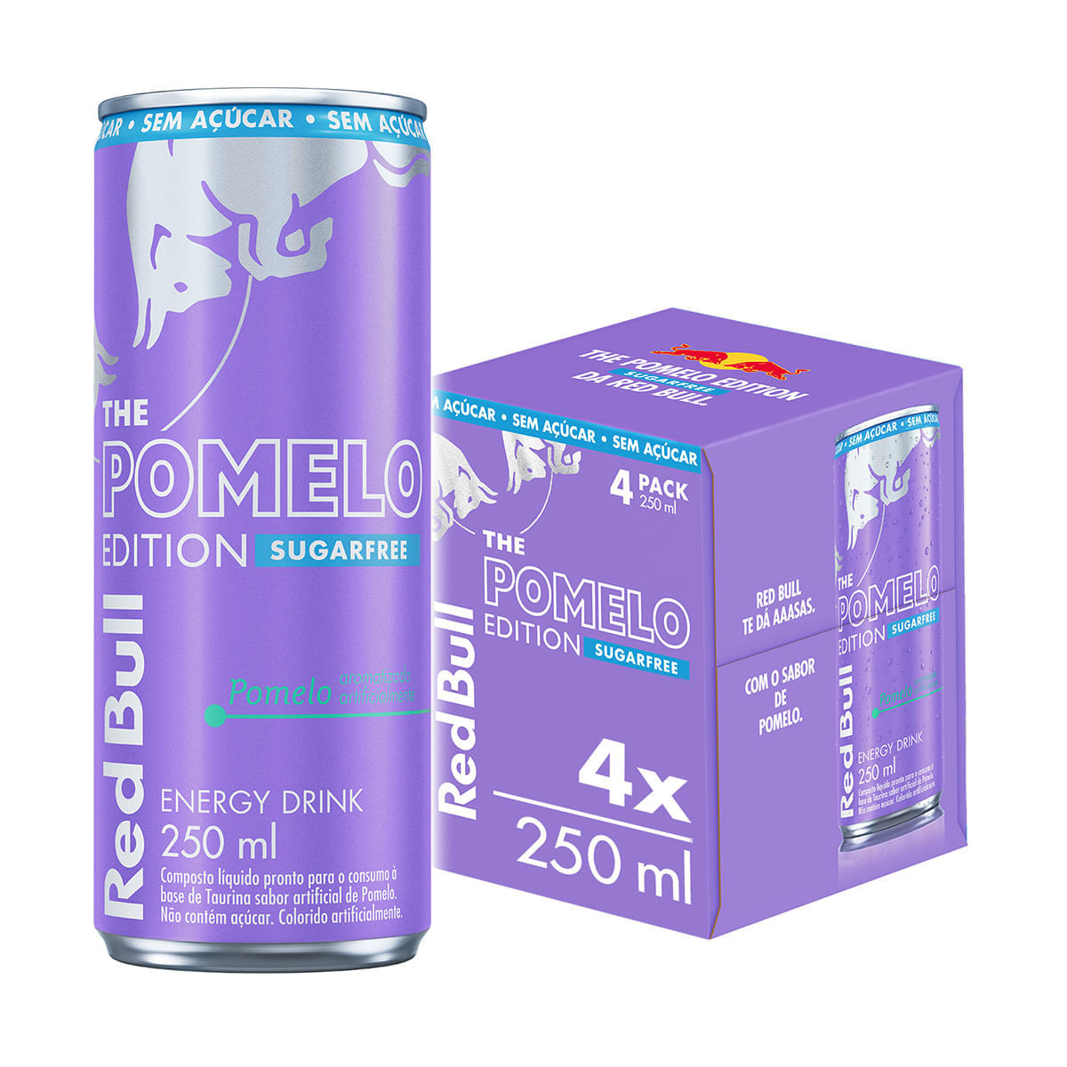 Pack de 4 latas Red Bull Energético Pomelo Sem Açúcar 250ml