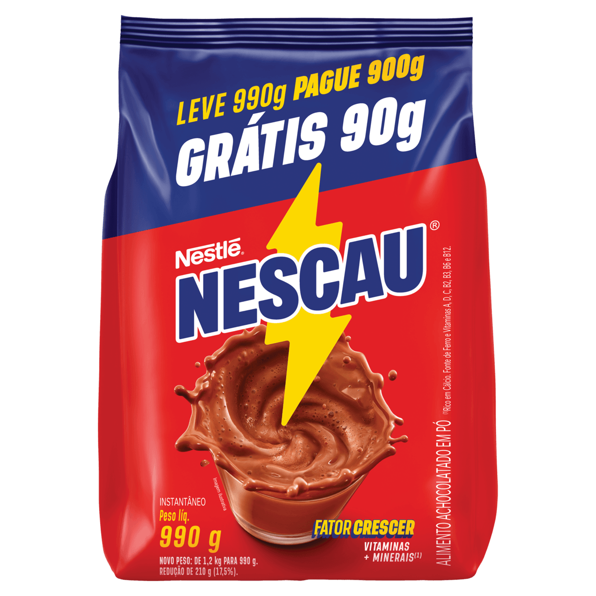 Achocolatado em Pó Nescau Nestlé 990g Grátis 90g