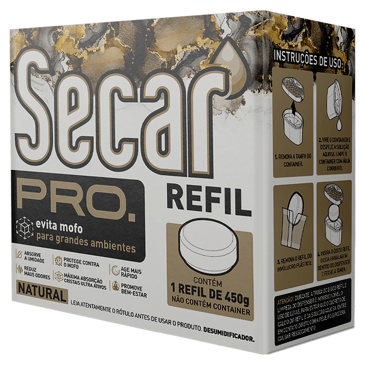 Desumidificador Natural Secar Pro Caixa 450g Refil