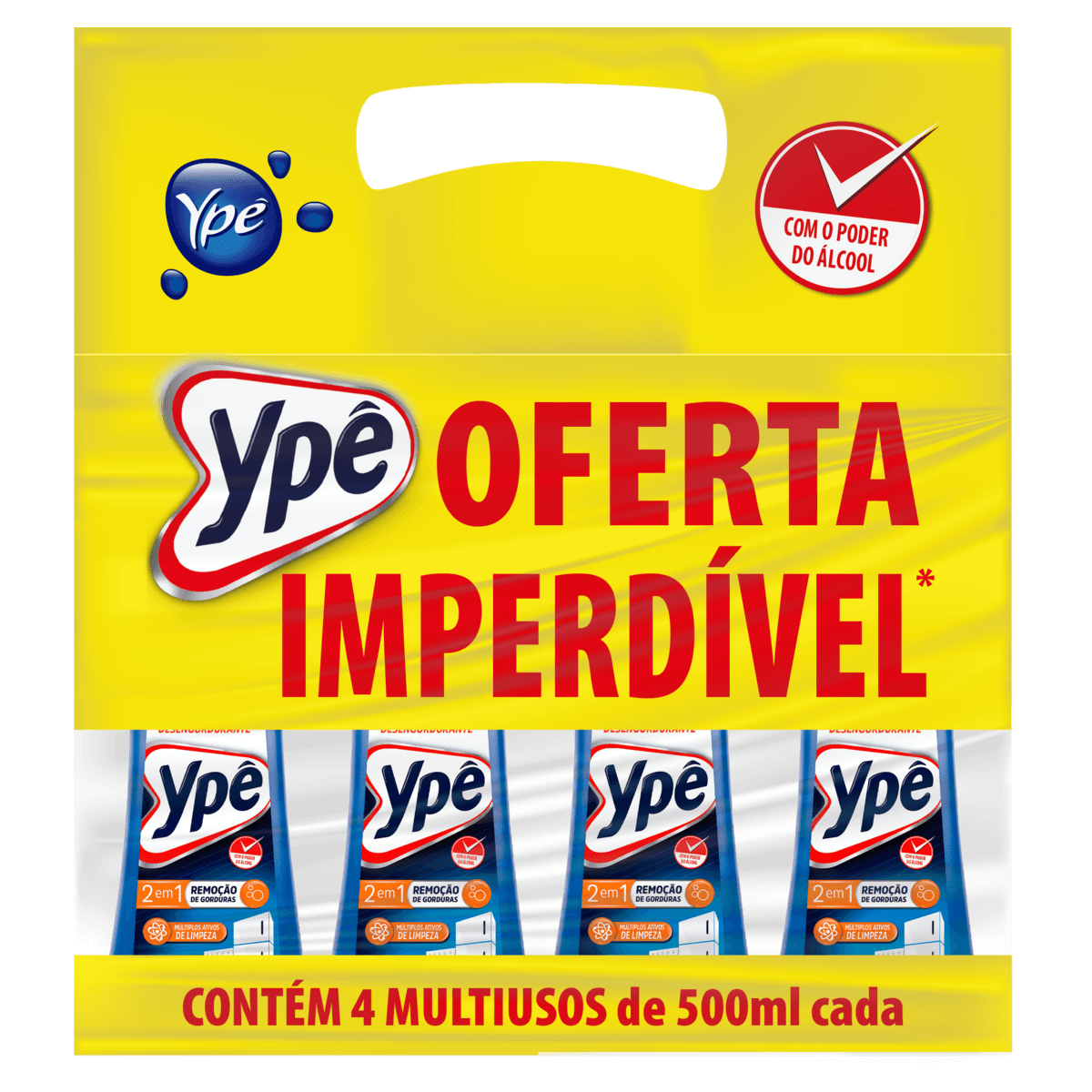 Pack Limpador Desengordurante Ypê Squeeze 4 Unidades 500ml Cada