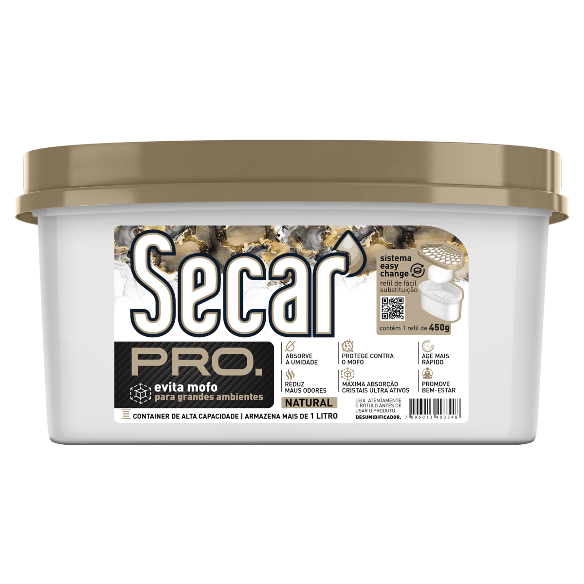 Desumidificador Natural 1l Secar Pro Pote 450g