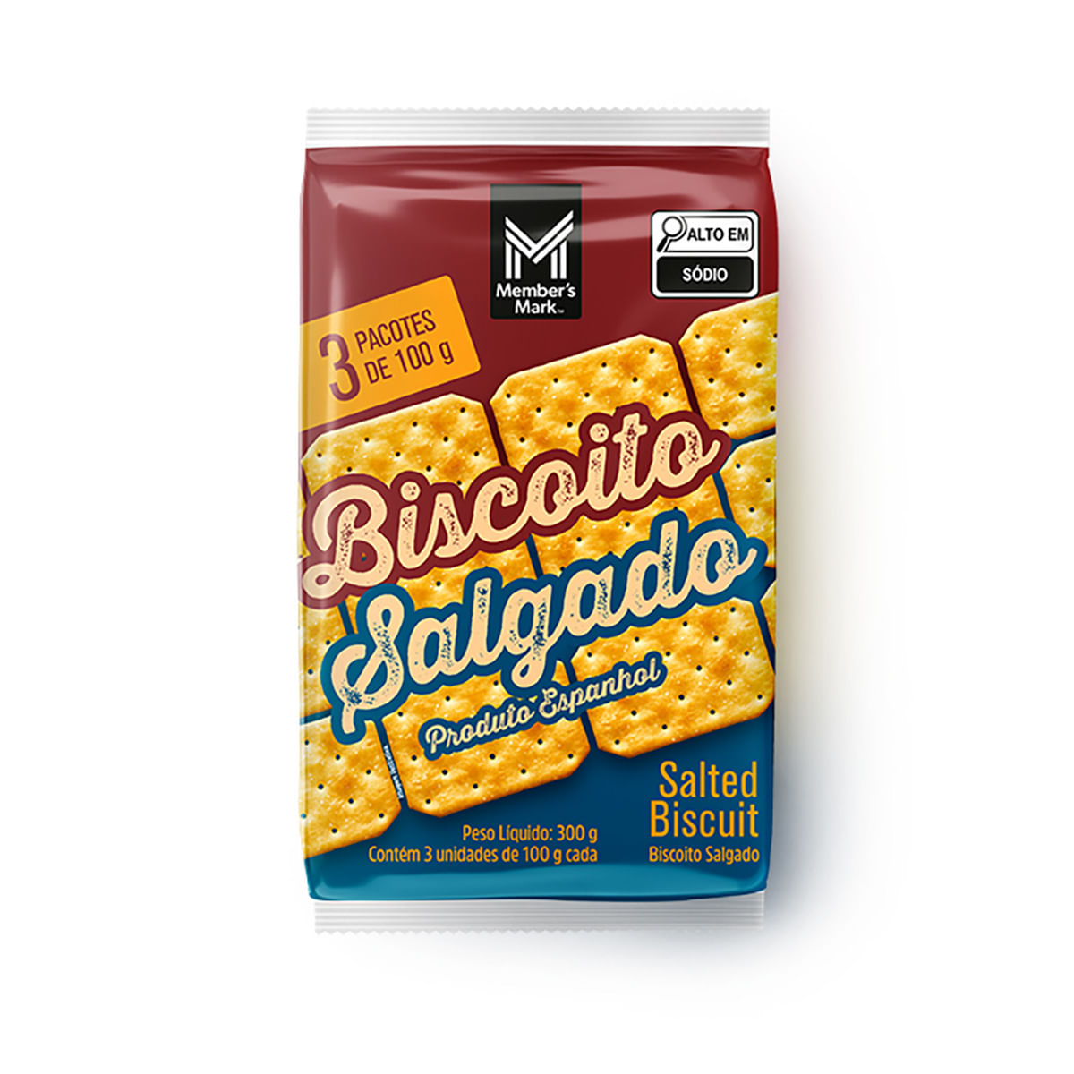 Biscoito Cracker Member's Mark 3x100g