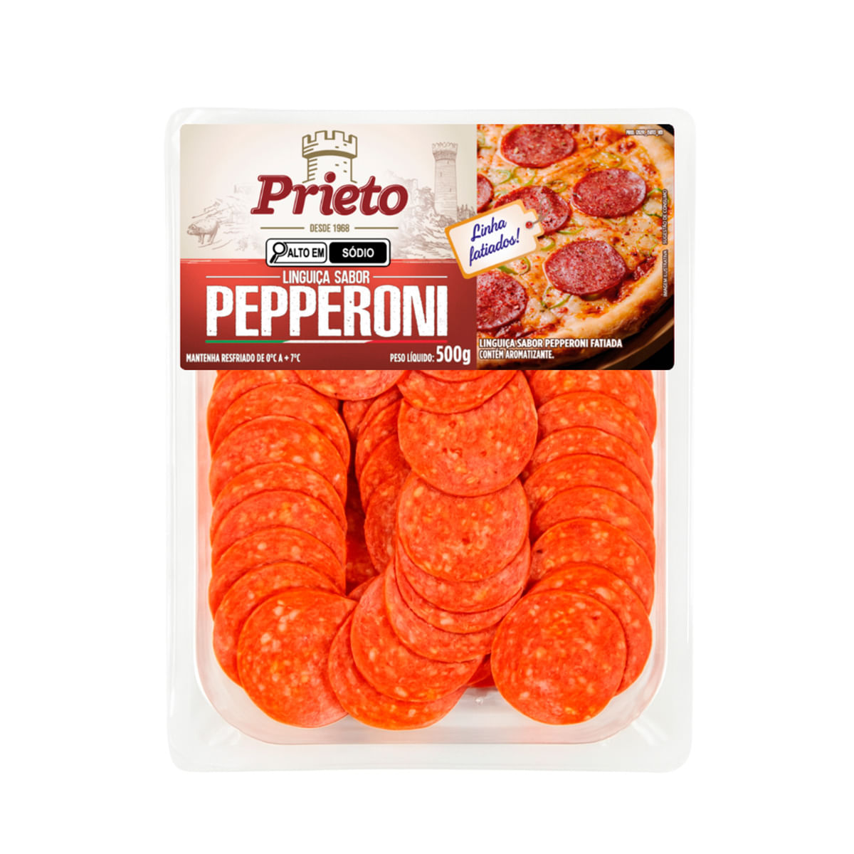 Linguiça de Pepperoni Fatiada 500g