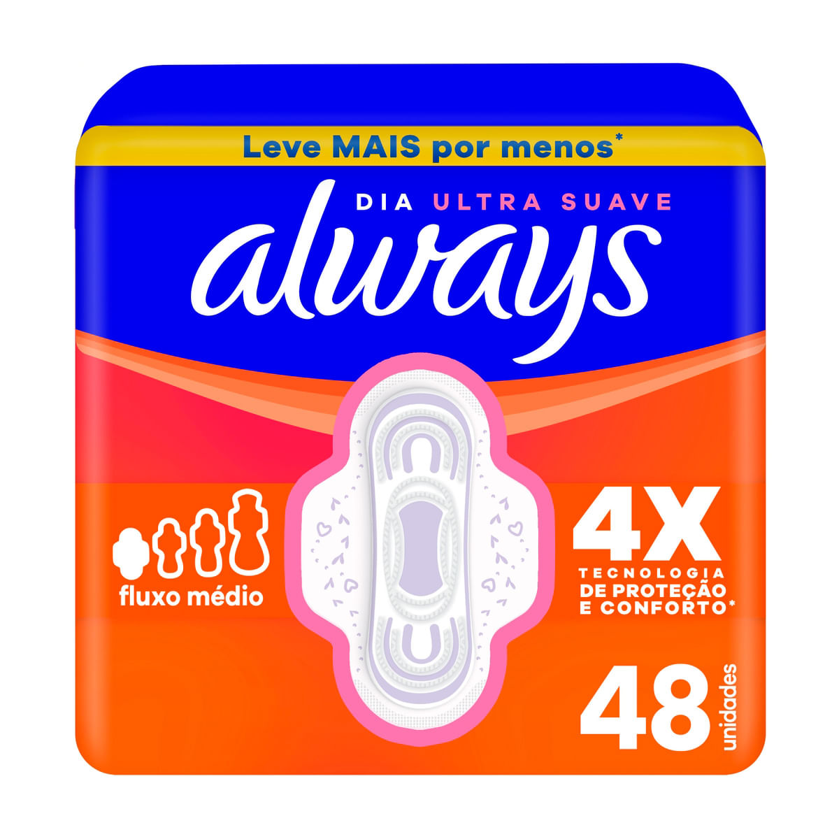 Absorvente Always Dia Ultra Suave com Abas 48 Unidades