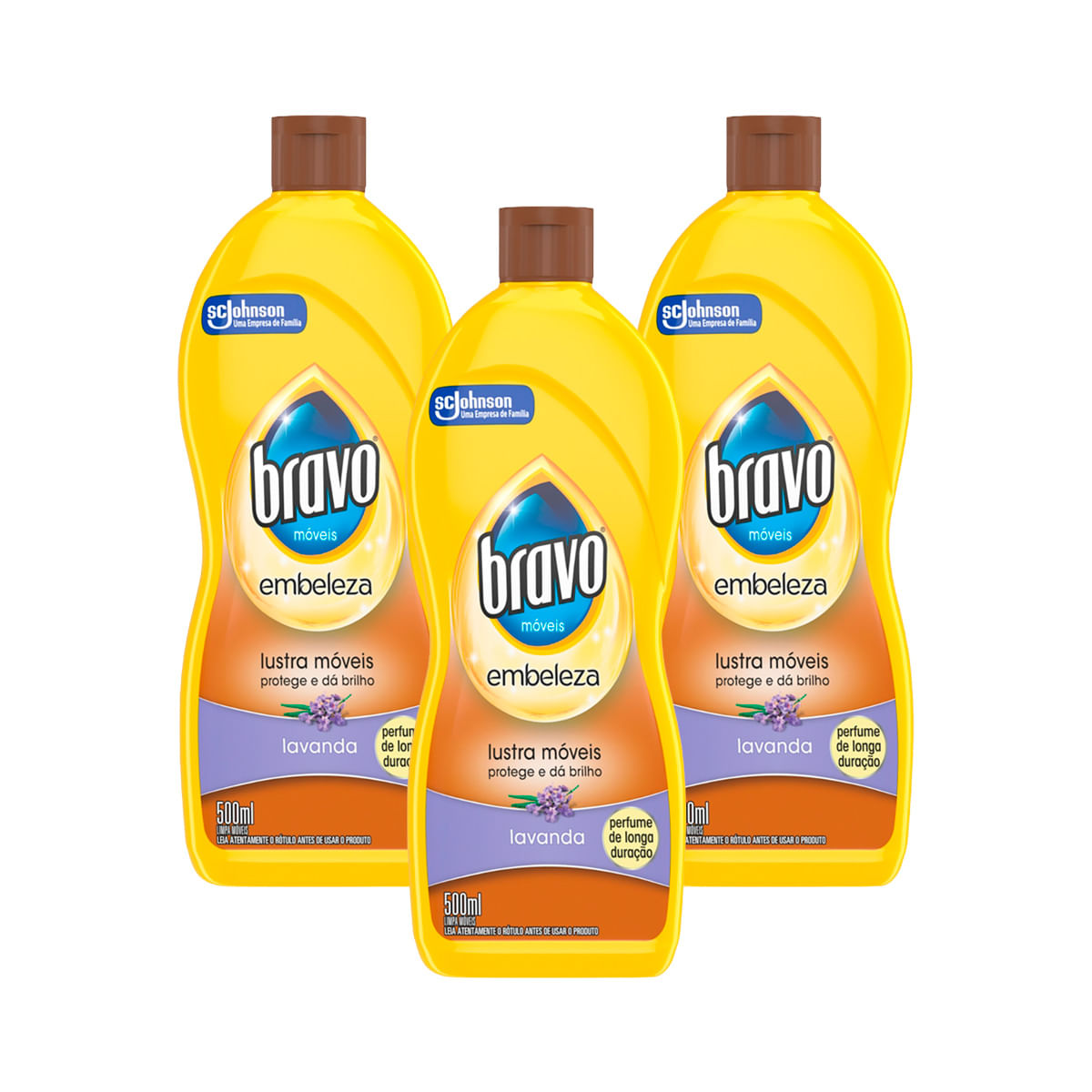 Lustra Móveis Bravo Lavanda 500ml Pack 3 unidades